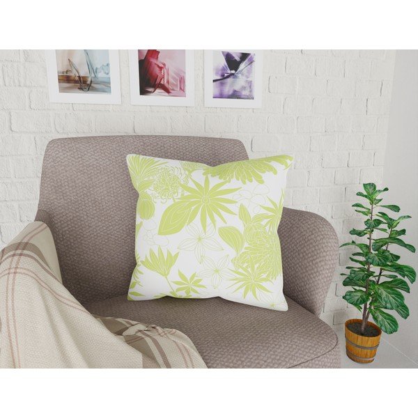 Limetkovozeleno-biela obliečka na vankúš Vitaus Jungle Verde, 43 × 43 cm-image-1