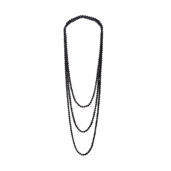 Dlhý náhrdelník z riečnych periel GemSeller Ajuga, čierne perly