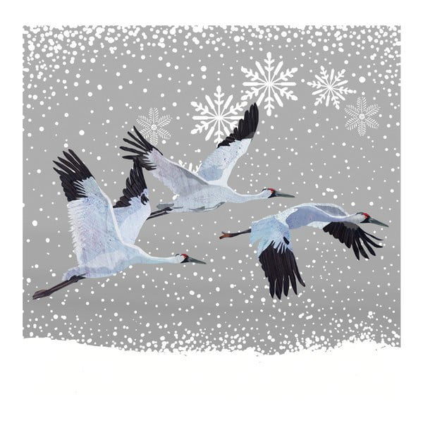Balenie 10 papierových obrúskov s vianočným motívom PPD Snowfall Cranes