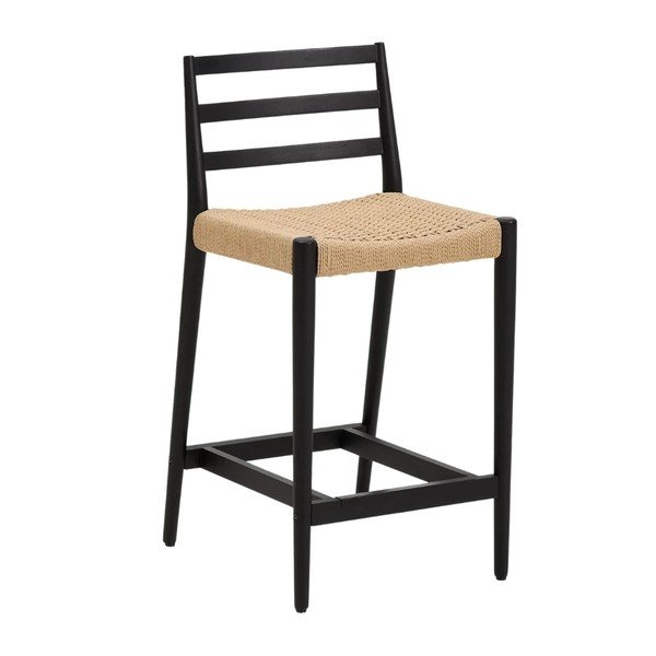 Čierna/v prírodnej farbe barová stolička z dubového dreva (výška sedadla 65 cm) Analy – Kave Home