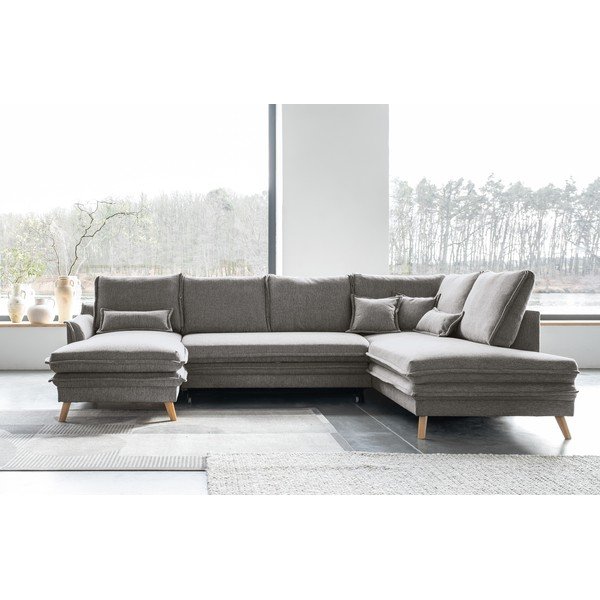 Sivá rozkladacia rohová pohovka (pravý roh/do tvaru "U") Charming Charlie – Miuform-image-1