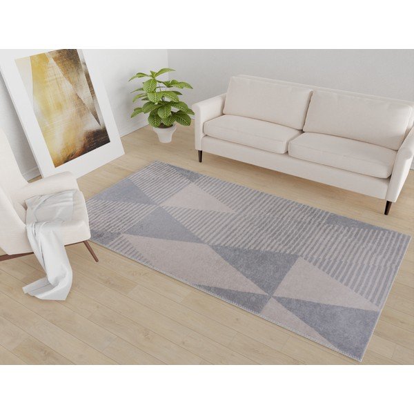 Sivo-béžový umývateľný behúň 80x200 cm – Vitaus-image-1