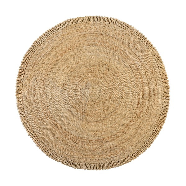 Jutový okrúhly koberec v prírodnej farbe ø 150 cm Eta - Flair Rugs