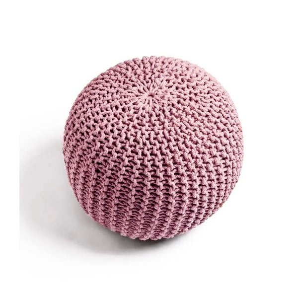 Ružový pletený taburet Jagger – Bonami Essentials-image-1
