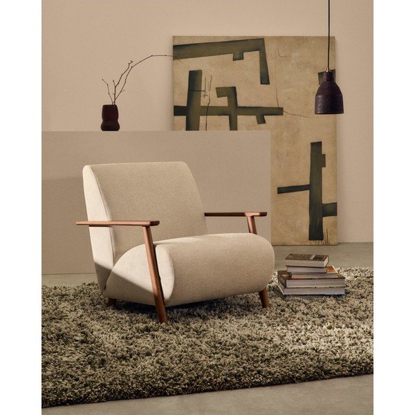 Čierne závesné svietidlo s dreveným tienidlom ø 15 cm Amire – Kave Home-image-3