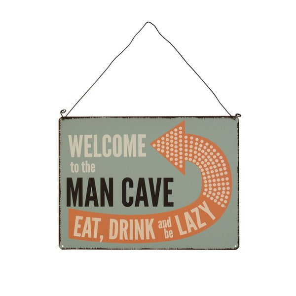 Nástenná ceduľa Rex London Welcome To Man Cave, 23 x 17 cm