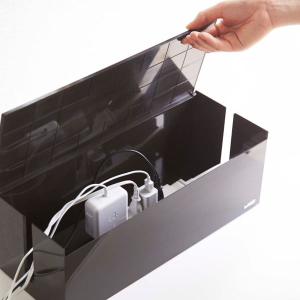 Čierno-hnedý box na nabíjačky YAMAZAKI Web Cable Box-image-3