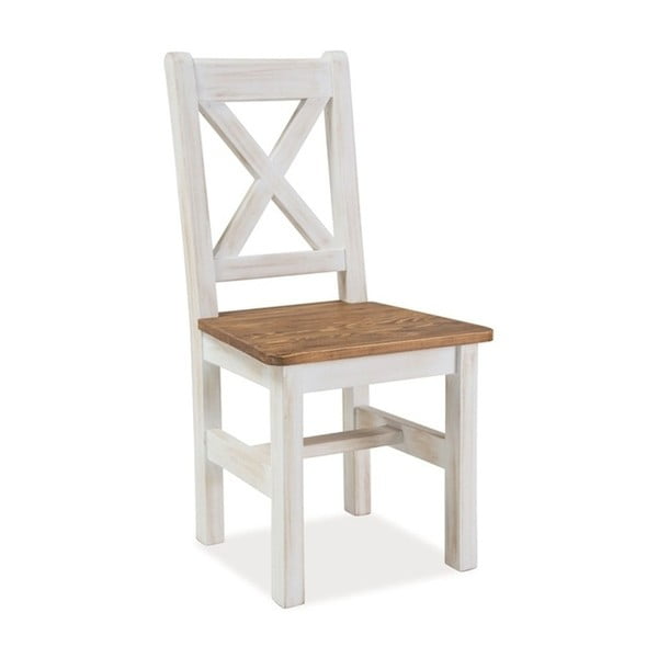 Biela jedálenská stolička z borovicového dreva Signal Poprad