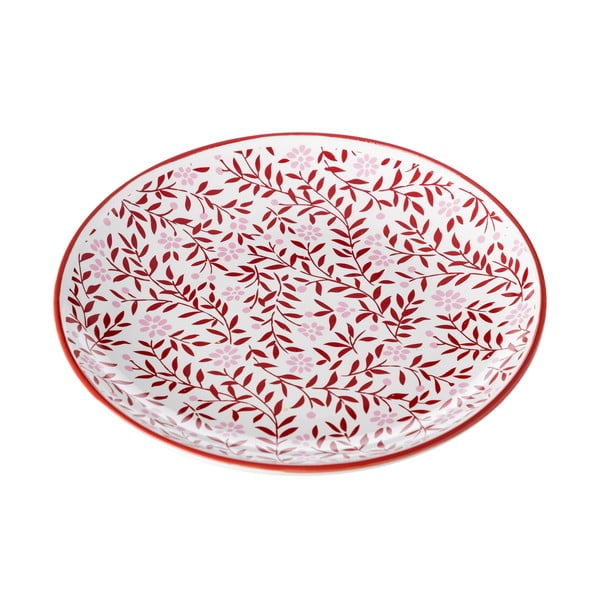 Červeno-biely tanier Unimasa Redos, Ø 20,3 cm