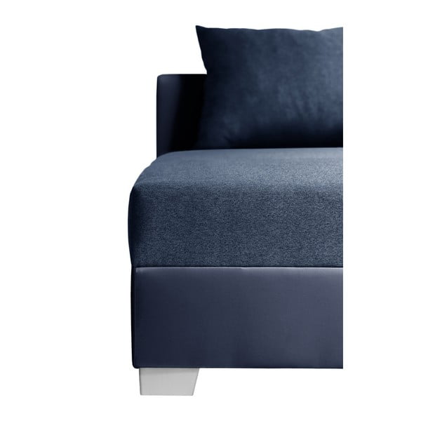 Modrá rohová pohovka s lôžkom na ľavej strane Interieur De Famille Paris Aventure-image-1