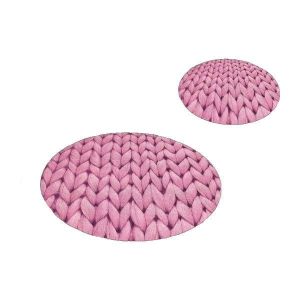 Ružové kúpeľňové predložky v súprave 2 ks ø 60 cm – Mila Home