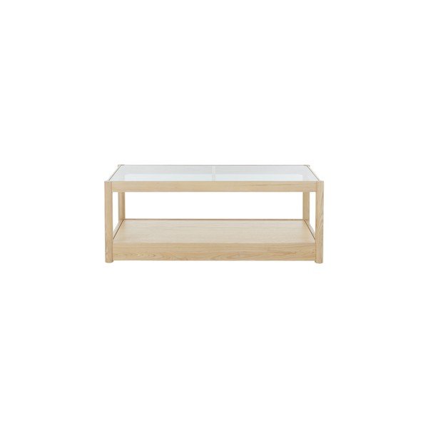 Konferenčný stolík so sklenenou doskou v prírodnej farbe 60x120 cm Class – Ellos Home-image-3