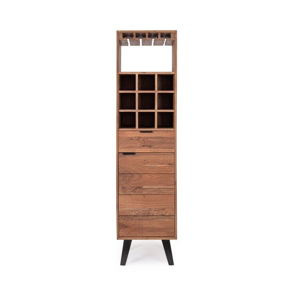 Vinotéka z masívu akácie v prírodnej farbe 45x180x40 cm Isar – Bizzotto