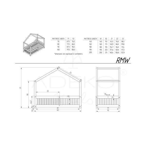 Domčeková detská posteľ z borovicového dreva s úložným priestorom a výsuvným lôžkom v prírodnej farbe 140x200 cm Mila RMW – Adeko-image-4