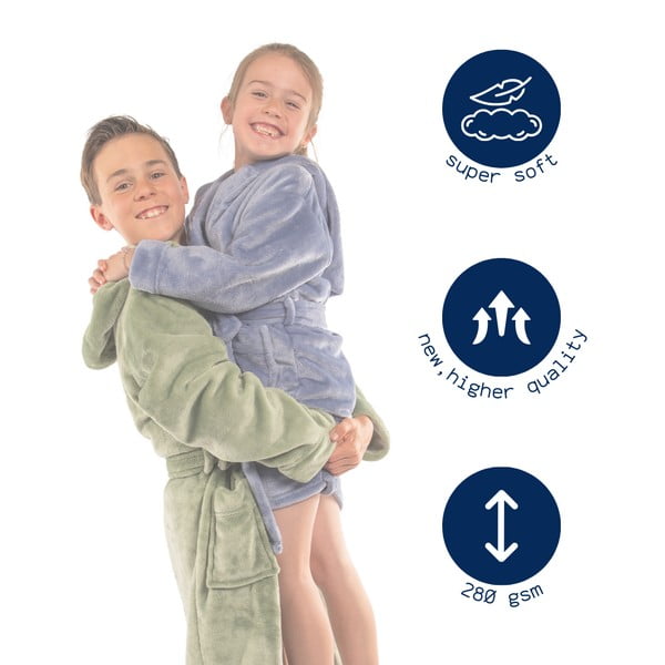 Hnedý detský župan z mikroplyšu Delux – Tiseco Home Studio-image-3