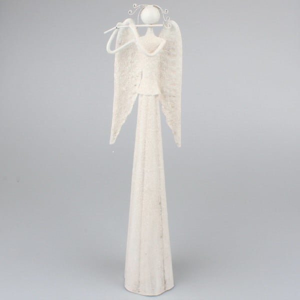 Biely kovový anjel Dakls, výška 11,5 cm