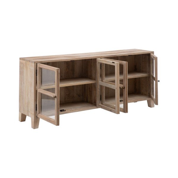 Vitrína z mangového dreva v prírodnej farbe 160x71 cm – Ixia-image-2