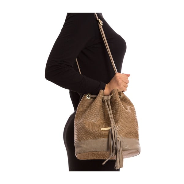 Sivo-hnedá kožená kabelka Isabella Rhea Paolina-image-2