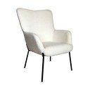 Biele kreslo z textílie buklé Glasgow – House Nordic