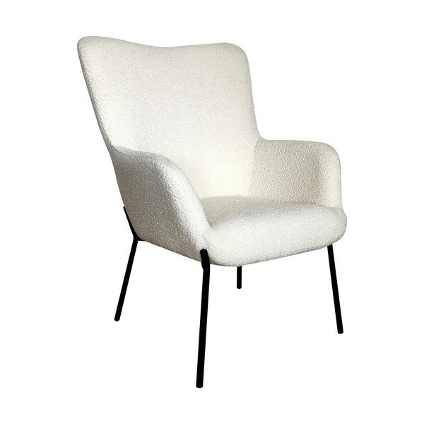 Biele kreslo z textílie buklé Glasgow – House Nordic