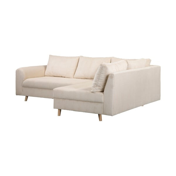 Krémová menčestrová rohová pohovka (pravý roh) Ariella – Ropez-image-3