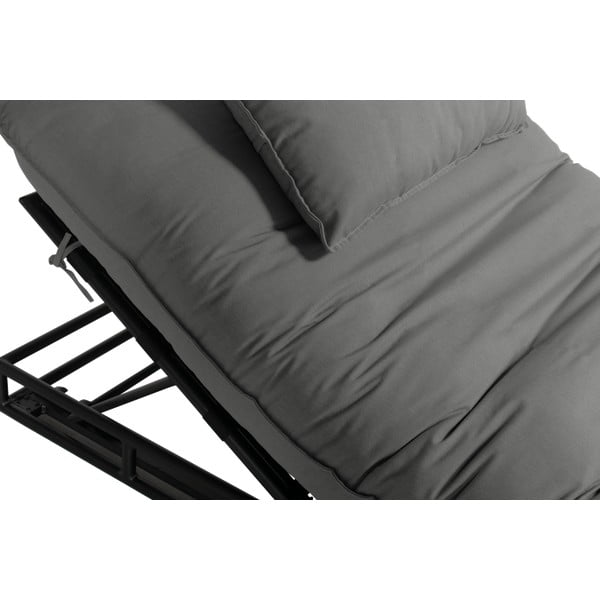 Tmavosivé kovovo-polstrované záhradné ležadlo Emma – Hartman-image-3