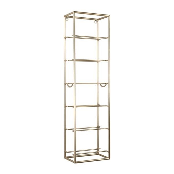 Nástenný kovový regál na víno v zlatej farbe počet fliaš 6 Single – PT LIVING-image-3