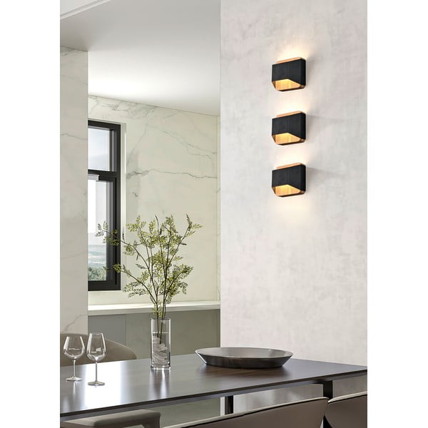 Matne čierne LED stmievateľné nástenné svietidlo Arino – Trio-image-1