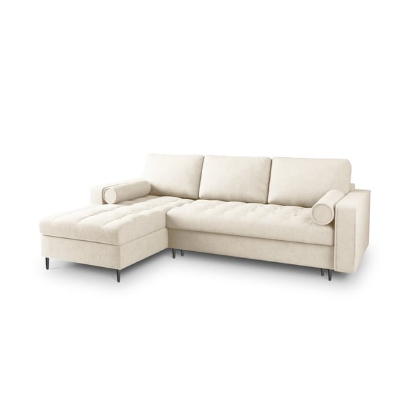 Svetlobéžová rozkladacia rohová pohovka Milo Casa Santo, ľavý roh-image-3