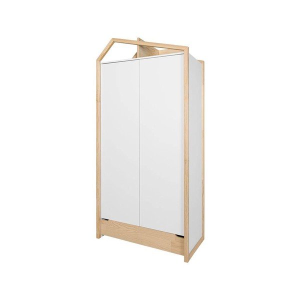 Biela detská šatníková skriňa v dekore borovice 100x210 cm Tatam - BELLAMY-image-2
