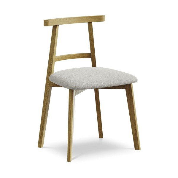Svetlosivá jedálenská stolička z masívneho dreva Ohelo – Makamii