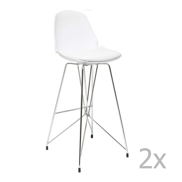 Sada 2 bielych barových stoličiek Kare Design Wire White
