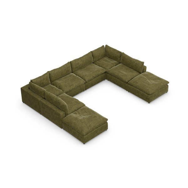 Zelená rohová pohovka (do tvaru "U") Moonlight – Furninova -image-3