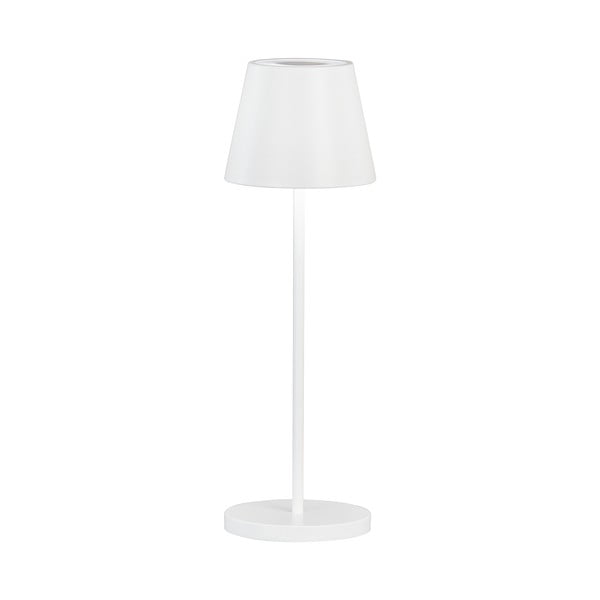 Biela LED stmievateľná stolová lampa s kovovým tienidlom (výška 34 cm) Cosenza 2.0 – Fischer & Honsel