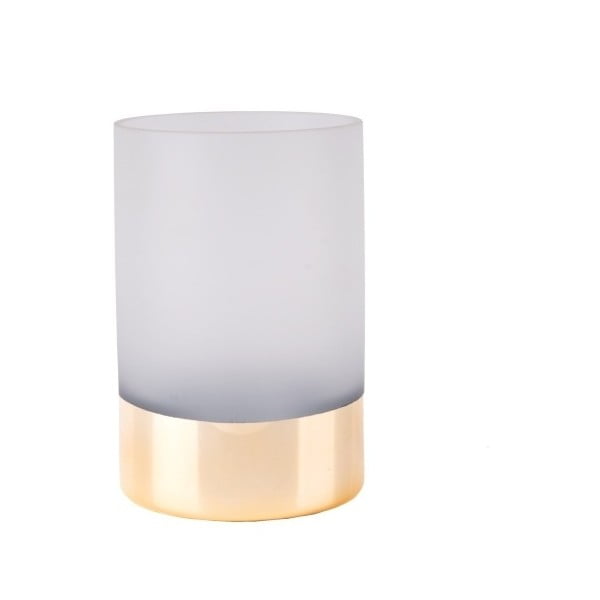 Bielo-zlatá sklenená váza PT LIVING Glamour, výška 15 cm