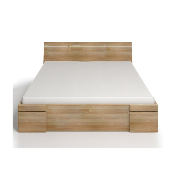 Dvojlôžková posteľ z bukového dreva so zásuvkou Skandica Sparta Maxi, 160 × 200 cm