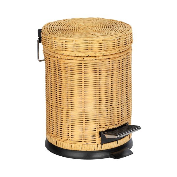Pedálový odpadkový kôš s prúteným povrchom Wenko Manilla, 3 l-image-1