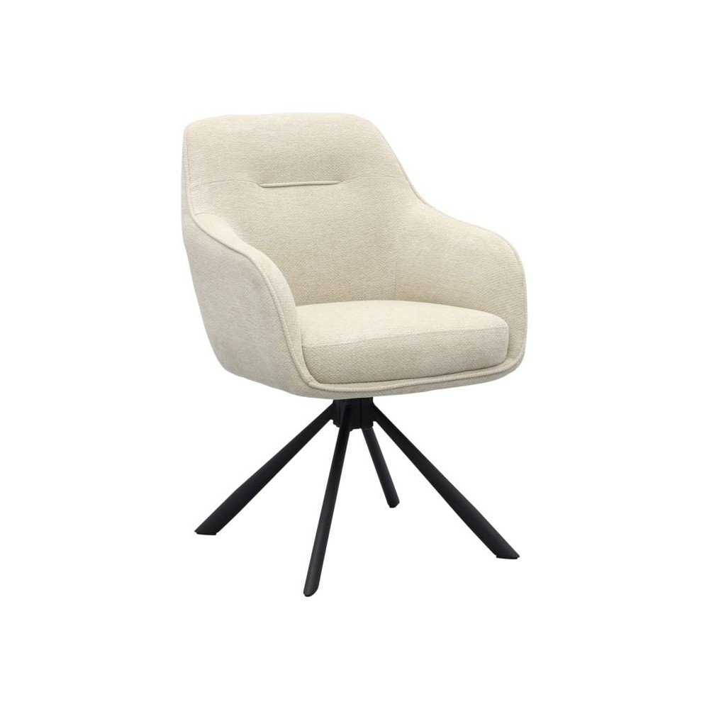 E-shop Krémovobiele čalúnené jedálenské kreslo s podrúčkami Avola – Unique Furniture