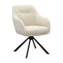 Krémovobiele čalúnené jedálenské kreslo s podrúčkami Avola – Unique Furniture