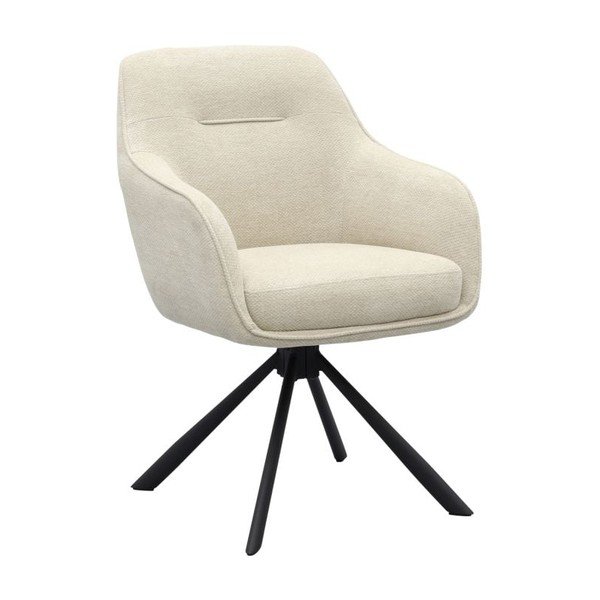 Krémovobiele čalúnené jedálenské kreslo s podrúčkami Avola – Unique Furniture