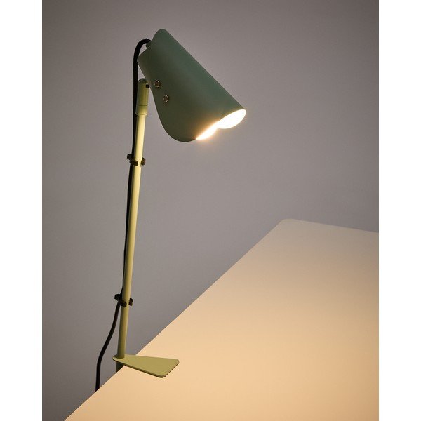 Zelená kovová stolová lampa s klipom (výška  51 cm) Jula – Kave Home-image-1