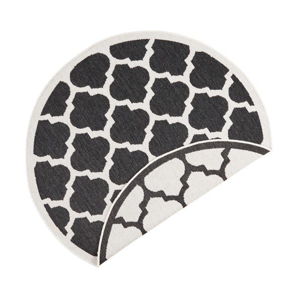 Čierno-krémový vonkajší koberec NORTHRUGS Palermo, ⌀ 200 cm-image-2