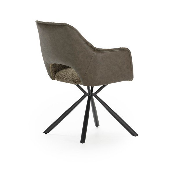 Zelené čalúnené jedálenské kreslá v súprave s podrúčkami 2 ks Mariel – Marckeric-image-3