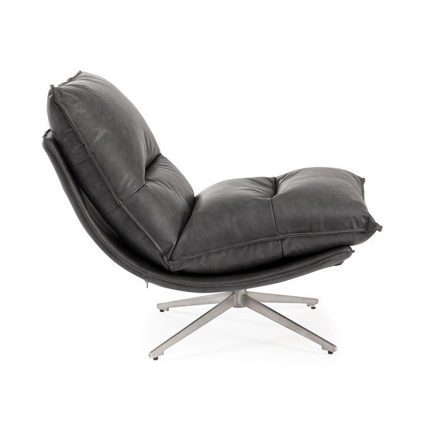 Tmavosivé kreslo s úložným priestorom z imitácie kože Alanez – Bizzotto-image-3