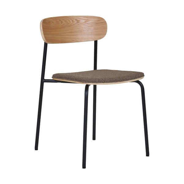 Čierna/hnedá stohovateľná jedálenská stolička v dekore jaseňa Estepona – House Nordic