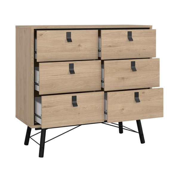 Nízka komoda v dekore duba v prírodnej farbe 102x99 cm Ry – Tvilum-image-4