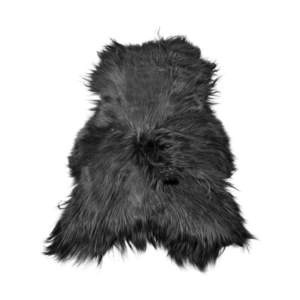 Čierna ovčia kožušina s dlhým vlasom Arctic Fur Ptelja, 100 × 55 cm