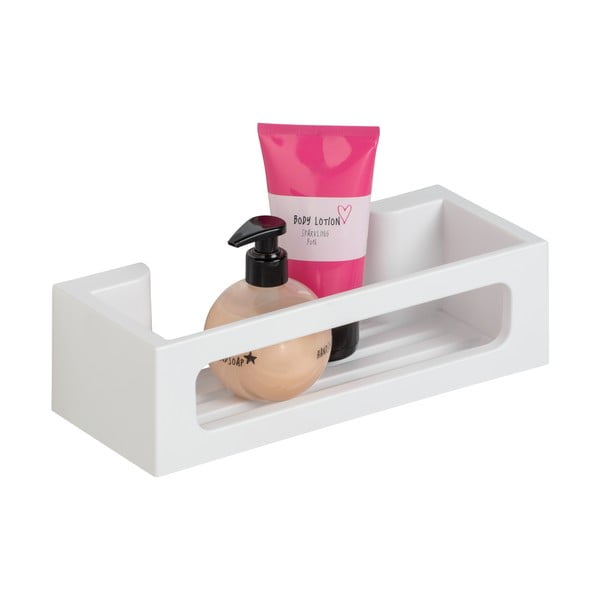 Matne biela plastová kúpeľňová polička bez vŕtania Turbo-loc Bralia – Wenko-image-3