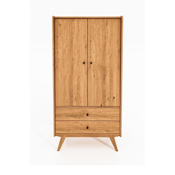 Šatníková skriňa z dubového dreva 100x200 cm Retro - The Beds-image-2