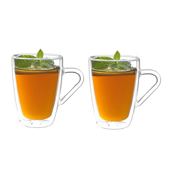 Sada 2 dvojstenných pohárov na čaj Bredemeijer, 320 ml